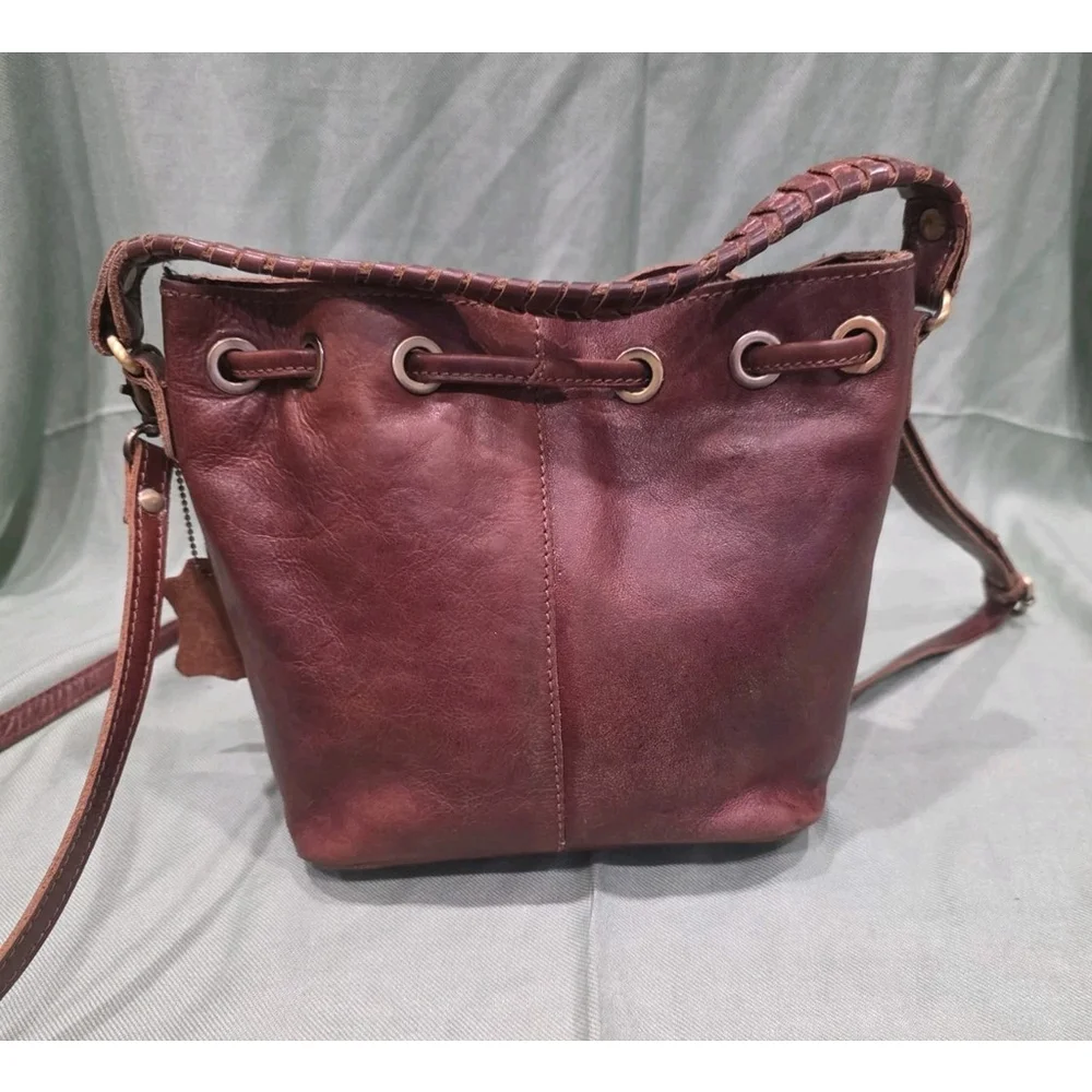 Sorpresa Drawstring Bucket Bag Top Braided Handle Removable Adjustable Crossbody